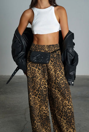 מכנס באגטל מכנס חום מנומר GOVANA