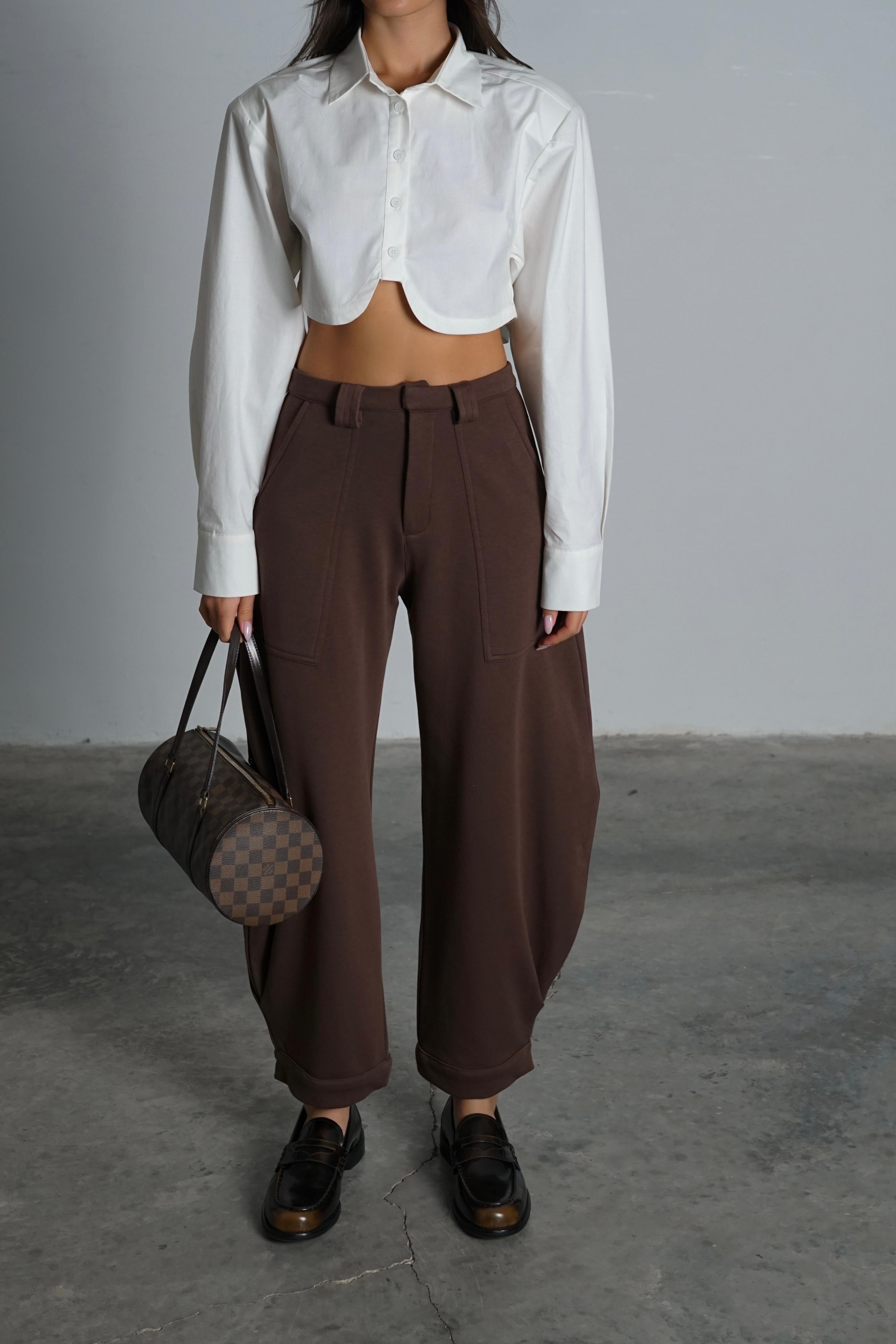 מכנסי בלוברניק מכנס חום GOVANA