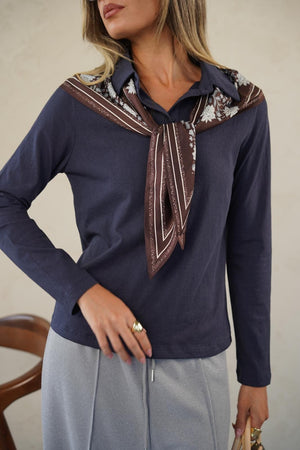 טישרט מאיה חולצה כחול נייבי O.S RFA