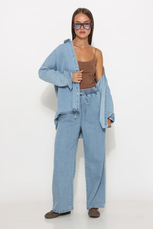 חליפת ג׳ינס קסארה חליפה תכלת קסארה