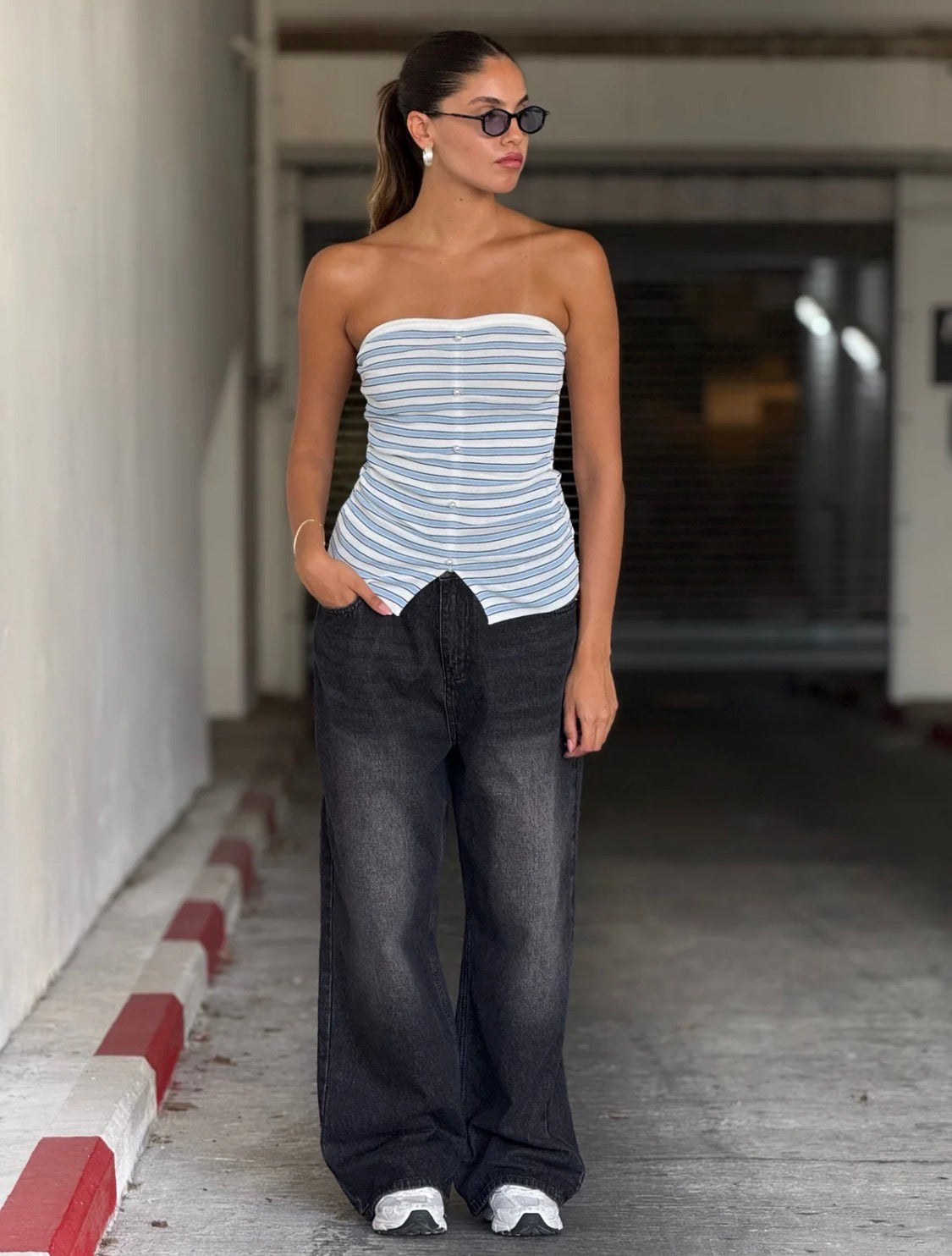 מכנס ג׳ינס לואי אפור כהה