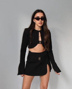 חצאית מיני H חצאית שחור O.S נטלי שווילי