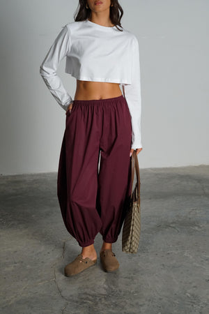 מכנס טייגי מכנס בורדו GOVANA