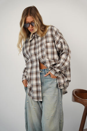 חולצת אנה חולצה חום O.S RFA