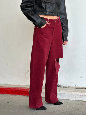 מכנס רז קורדרוי בורדו ג׳ינס טיאגו