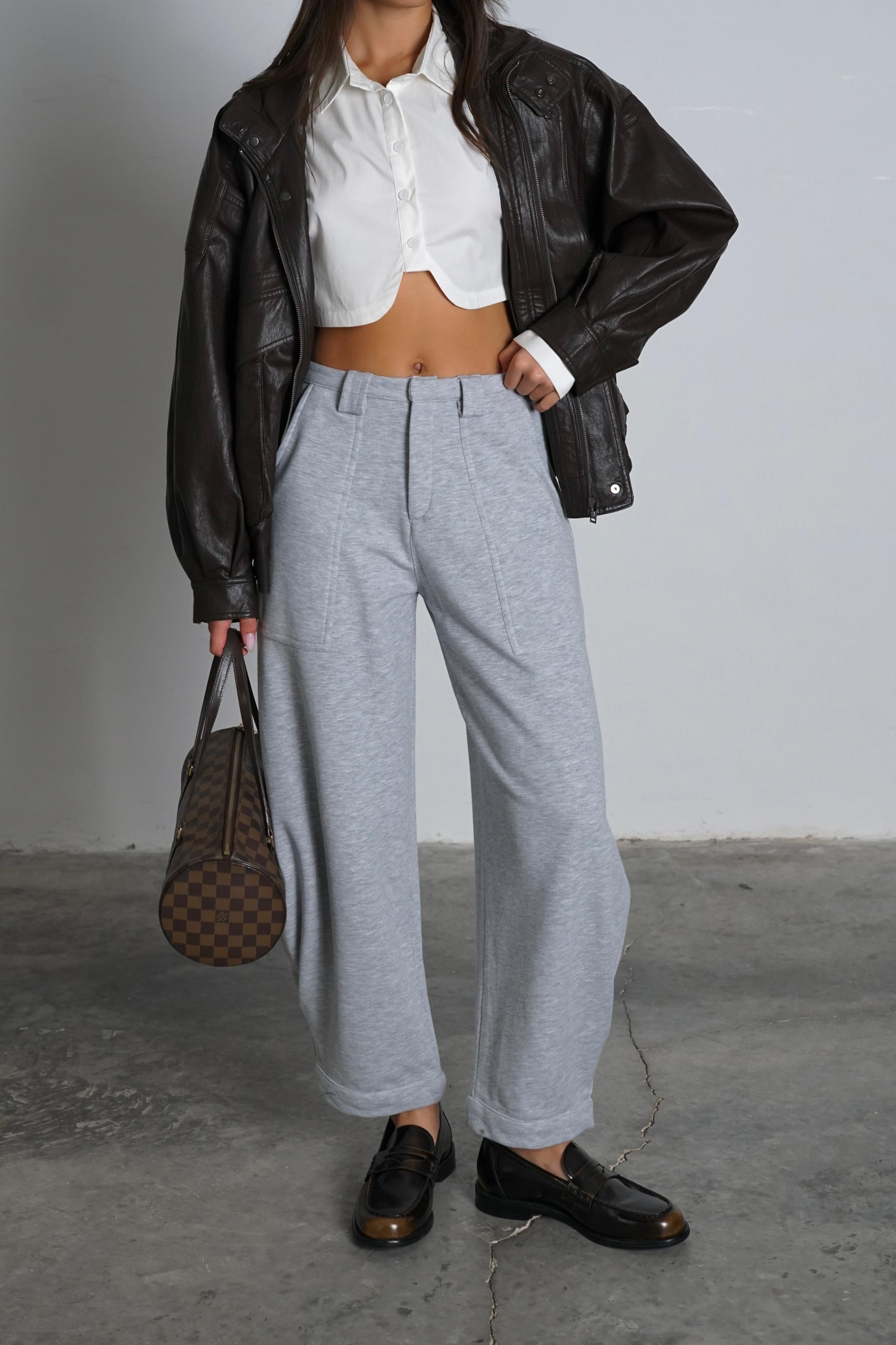 מכנסי בלוברניק מכנס אפור בהיר GOVANA