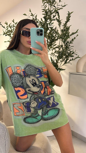חולצת הדפסים ירוק מבית גליתה רק בשני בוטיק מעצבים