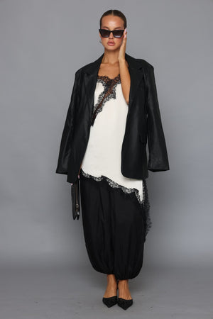 טוניקה סאטן תחרה שמלה קסארה