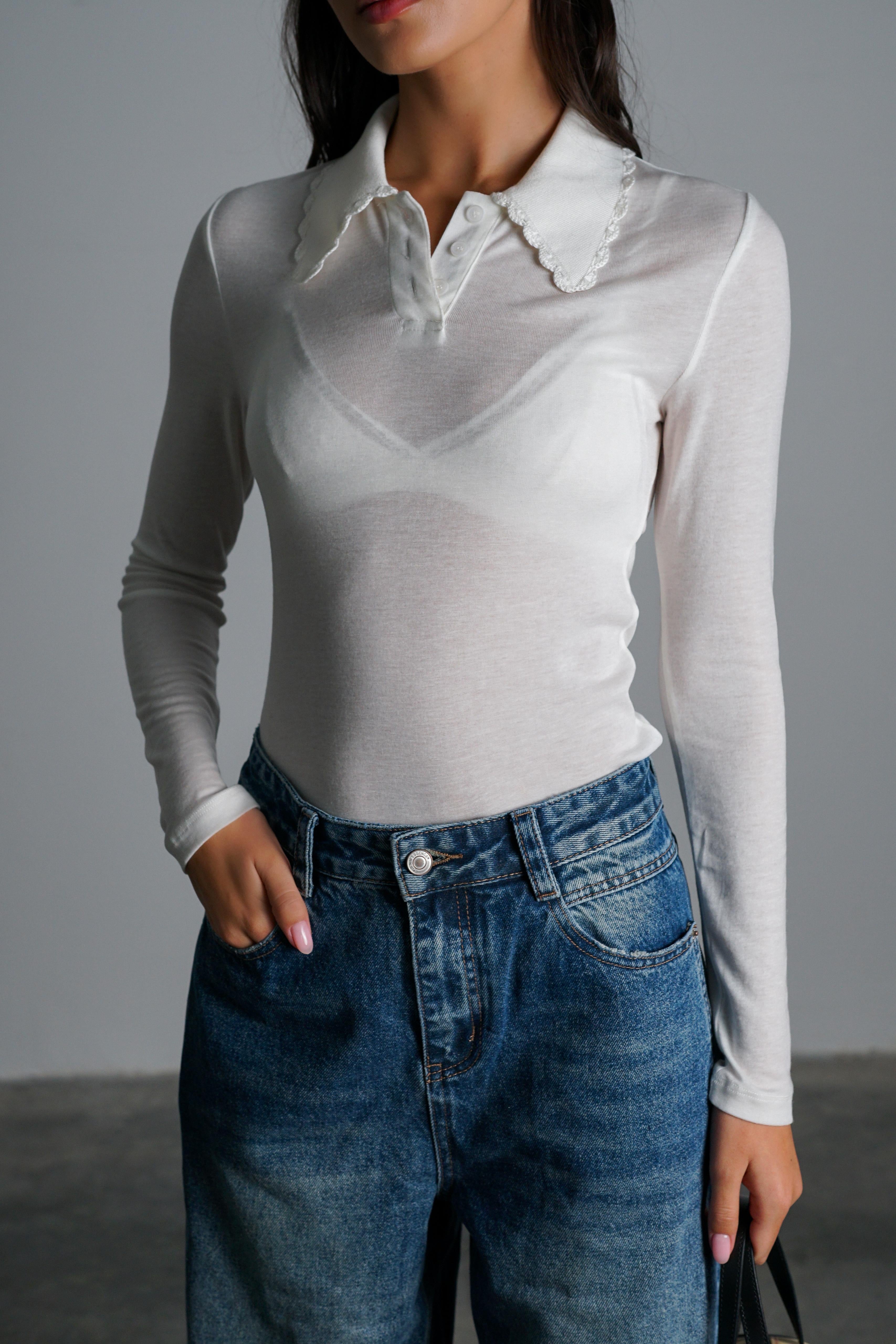 חולצת קיוטו חולצה לבן GOVANA