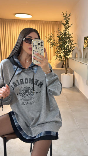 קפוצ׳ון 88 חולצה אפור בהיר O.S גליתה