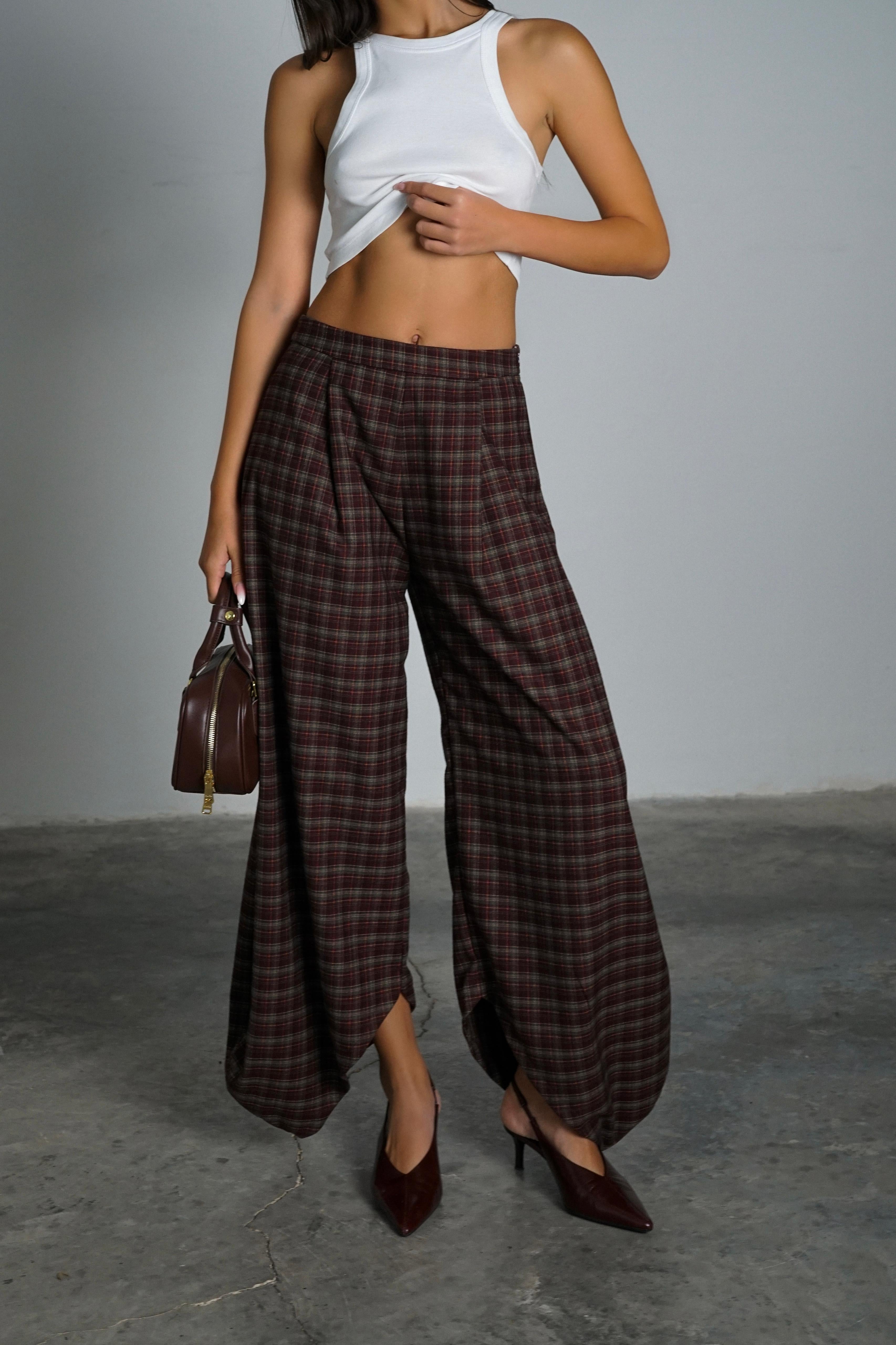 מכנסי אייזיק מכנס בורדו GOVANA