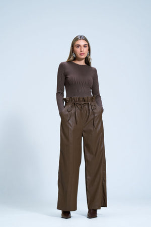 מכנס ליאה מכנס חום טיאגו