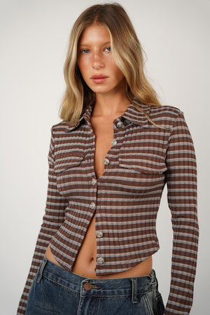 חולצת סריג רוזי חולצה RFA