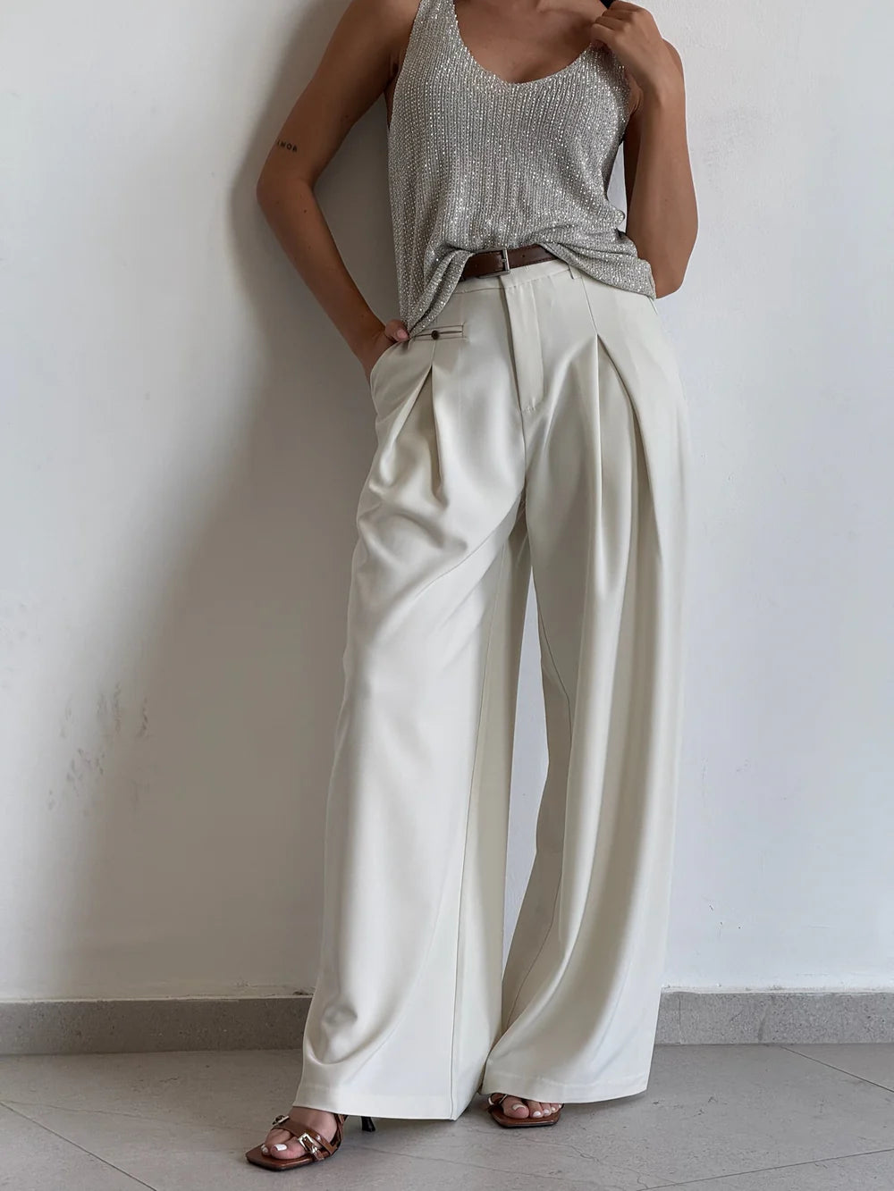 מכנס אסתל מכנס לבן טיאגו