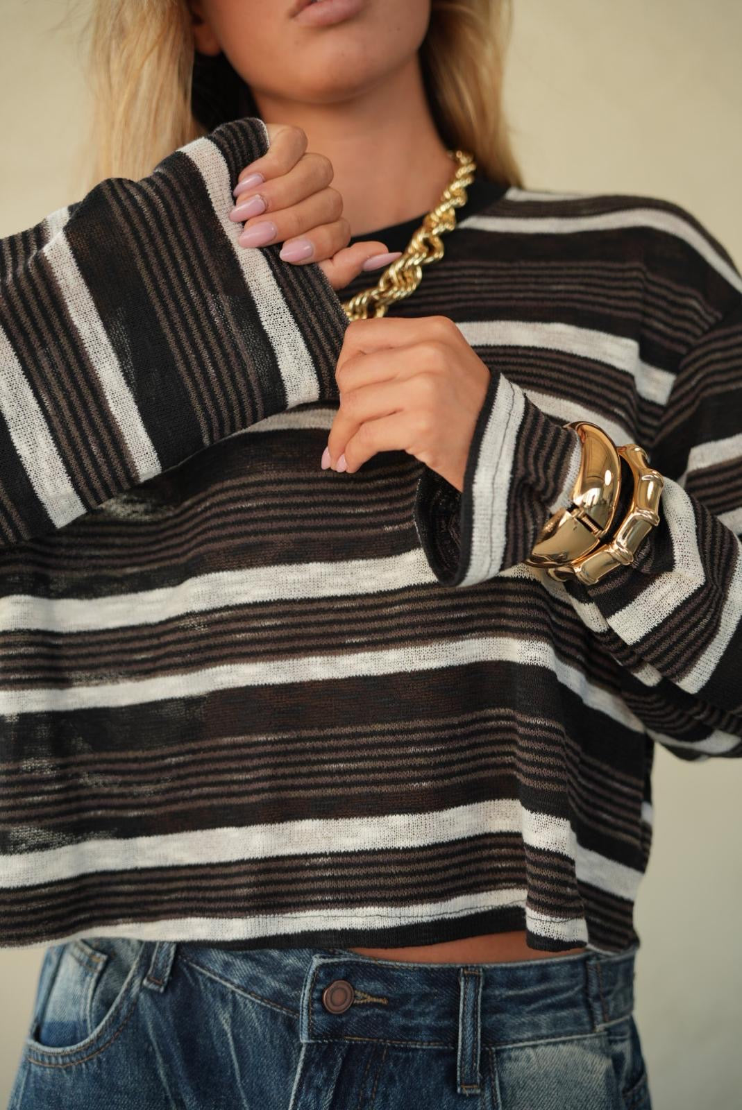 סריג אנה חולצה חום O.S RFA