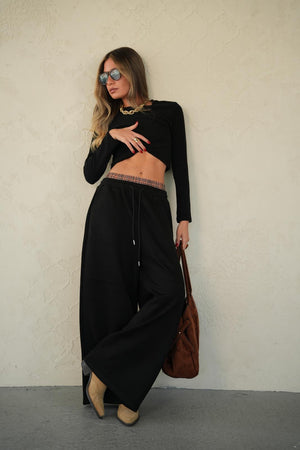 מכנס קמיל מכנס שחור RFA