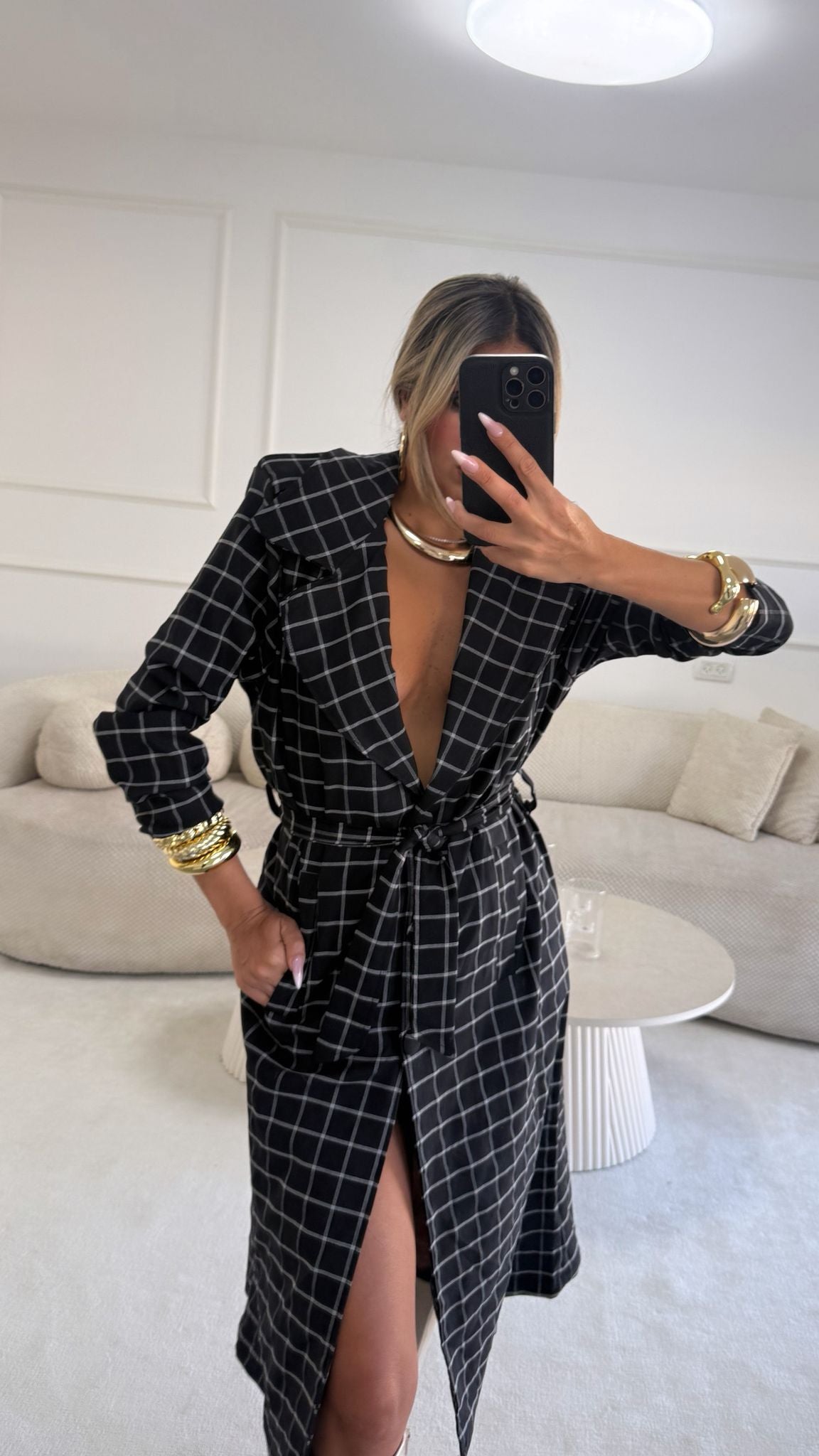 ג׳קט טראנץ משובץ