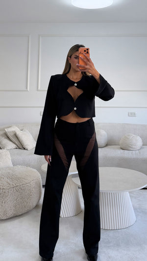 מכנס שקוף מכנס שחור O.S נטלי שווילי