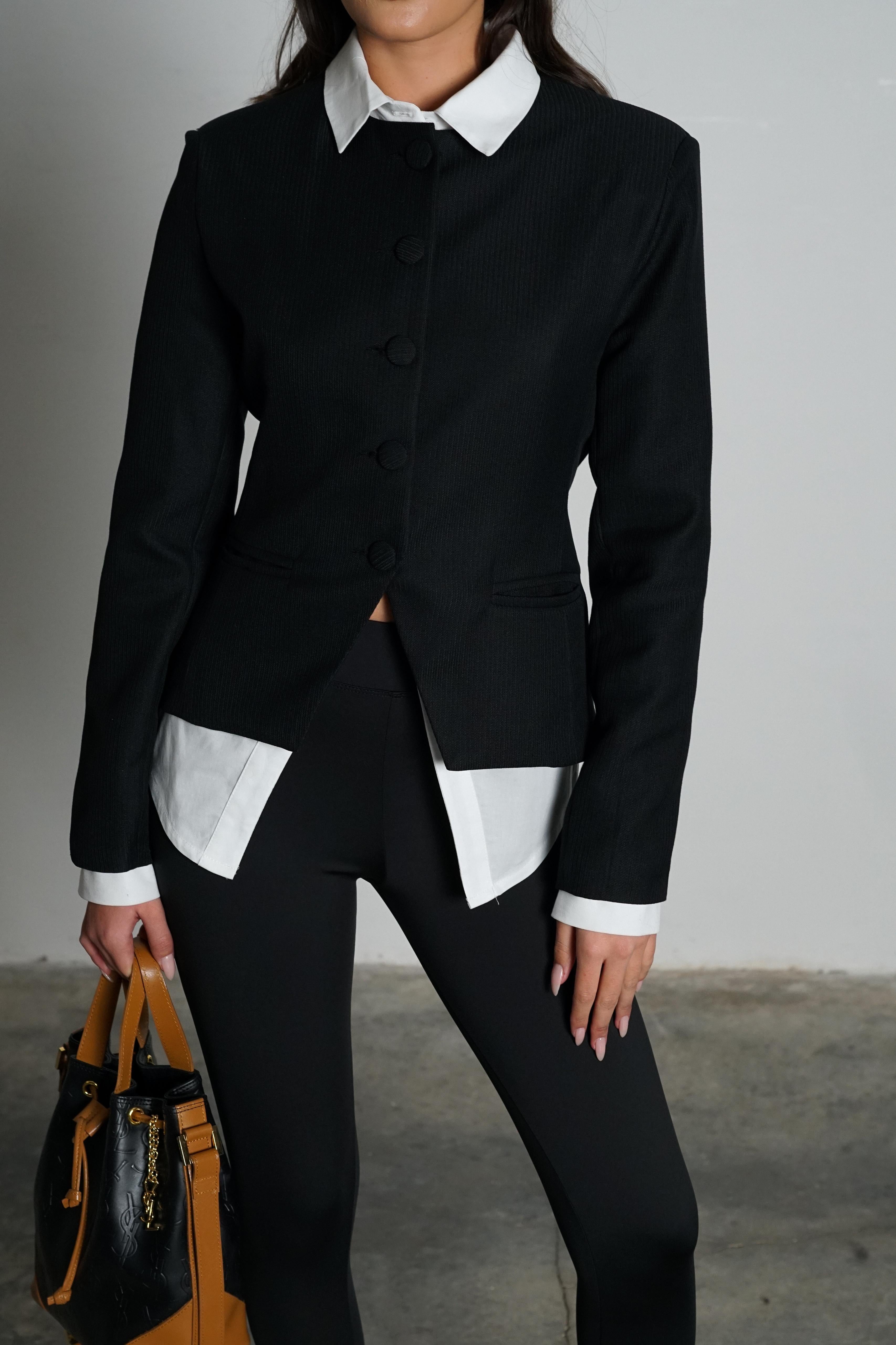 ג׳קט קירל ג'קט שחור GOVANA