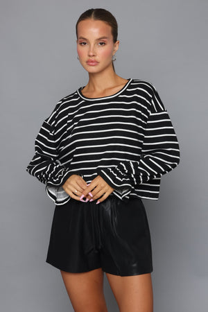 חולצת פסים קרופ חולצה קסארה