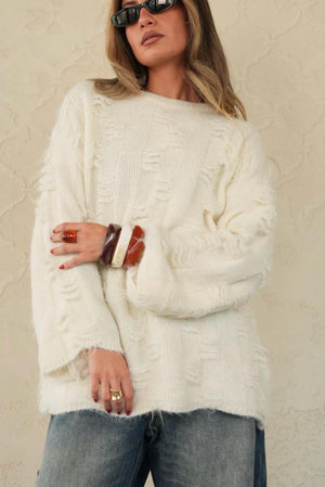 סריג רפאל חולצה שמנת O.S RFA