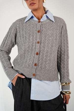 סריג טופז חולצה אפור בהיר O.S RFA