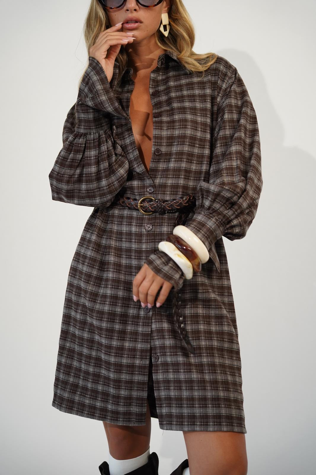 שמלת מילי שמלה חום O.S RFA