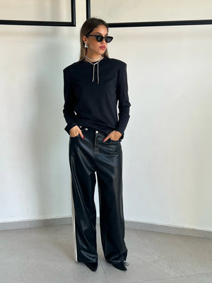 מכנס דמוי עור לורן מכנס טיאגו