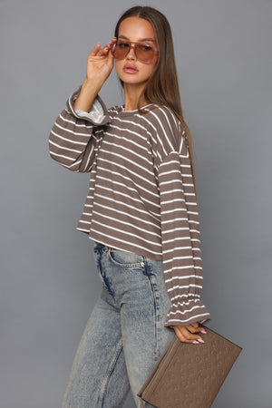 חולצת פסים קרופ חולצה קסארה