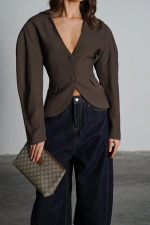 ג׳קט אמיליה ג'קט חום GOVANA