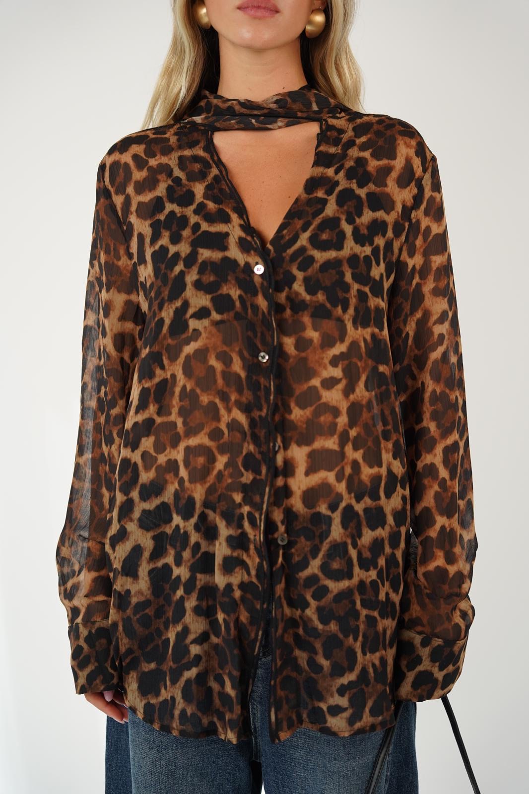 חולצת סאם חולצה חום מנומר O.S RFA