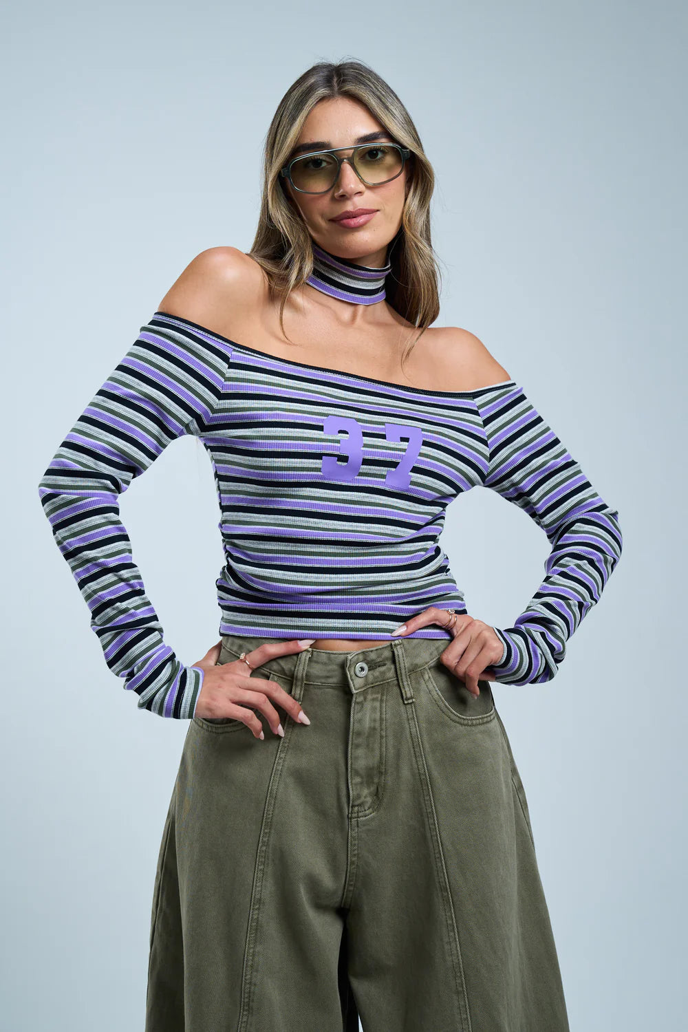 חולצת רון סגול חולצה סגול O.S טיאגו