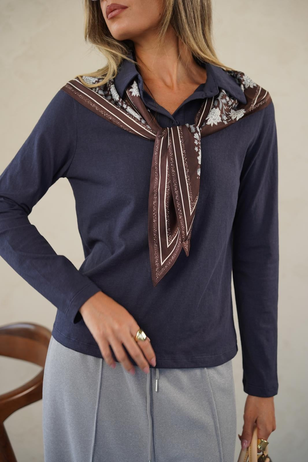 טישרט מאיה חולצה כחול נייבי O.S RFA