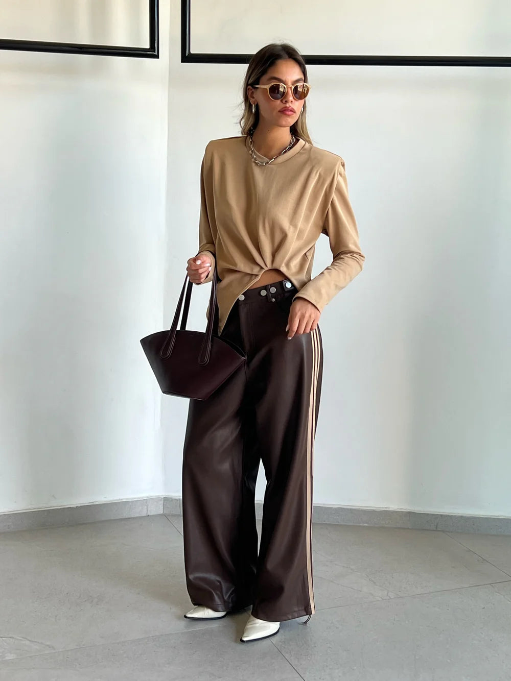 מכנס דמוי עור לורן מכנס טיאגו