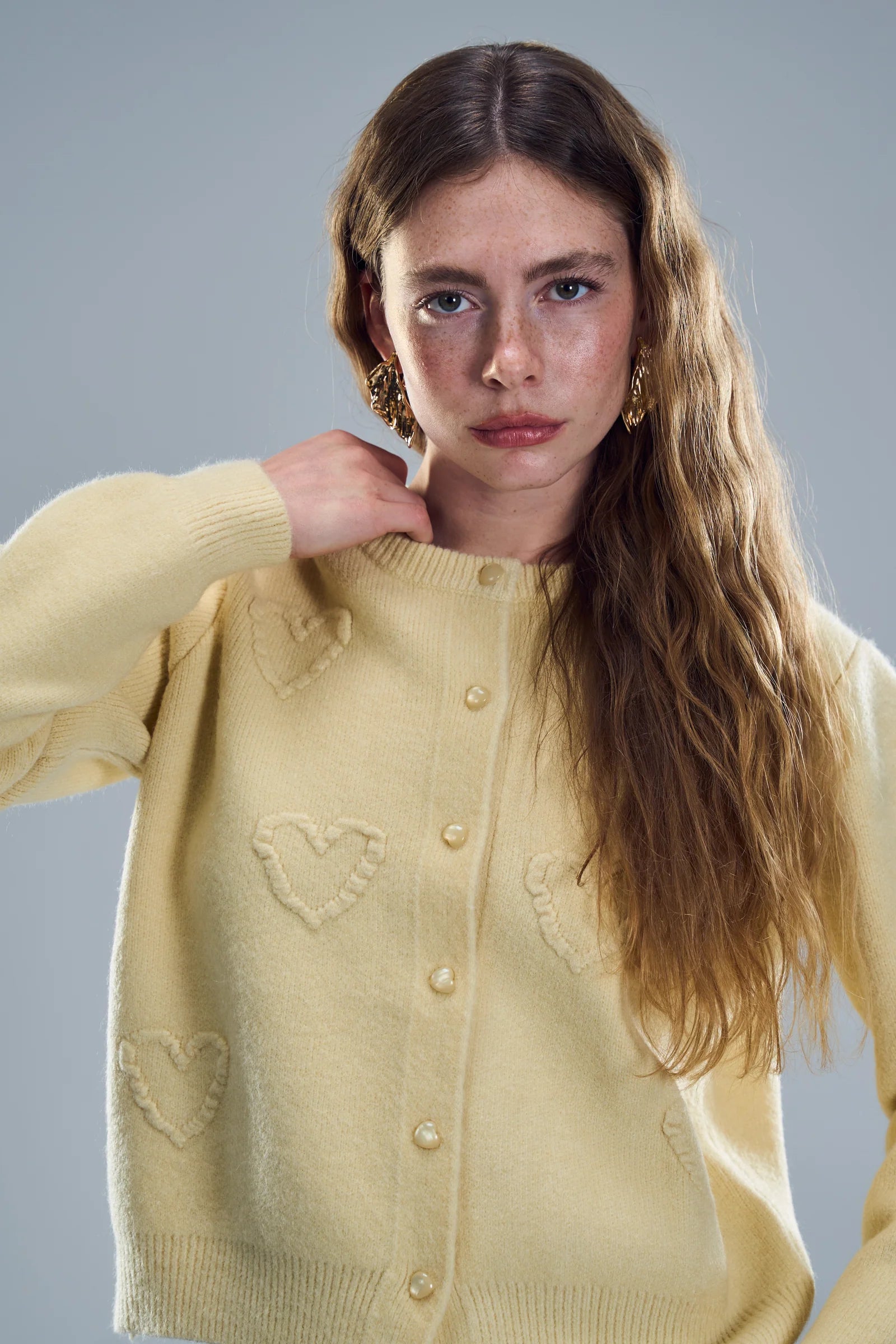 קרדיגן ארט צהוב בננה O.S טיאגו