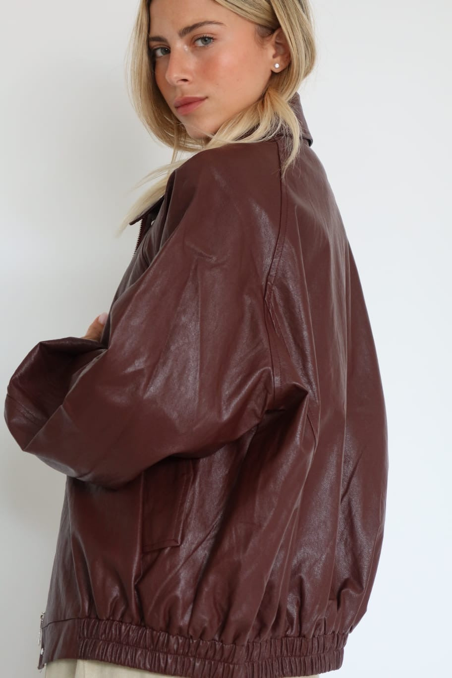 ג׳קט בומבר טייסים דמוי עור ג'קט קסארה