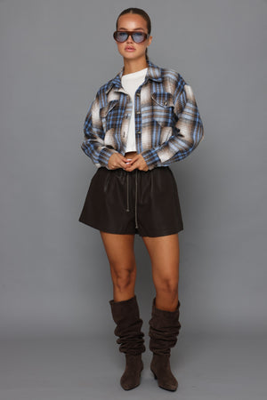 ג׳קט קרופ משובץ ג'קט קסארה