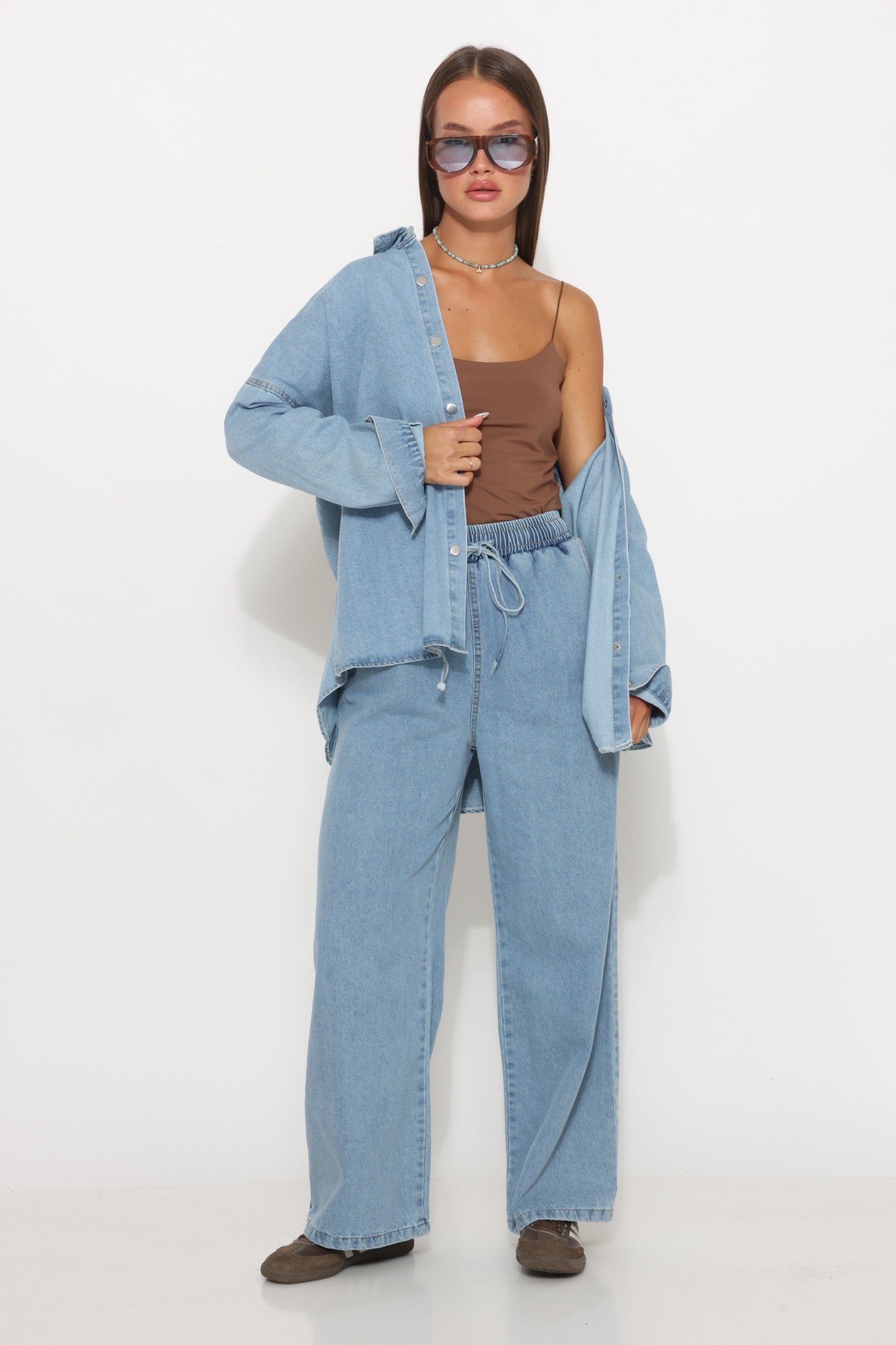 חליפת ג׳ינס קסארה חליפה תכלת קסארה