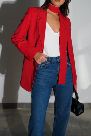 ג'קט לומין אדום מבית GOVANA רק בשני בוטיק מעצבים