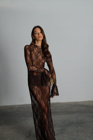 שמלת פיליפין שמלה חום GOVANA