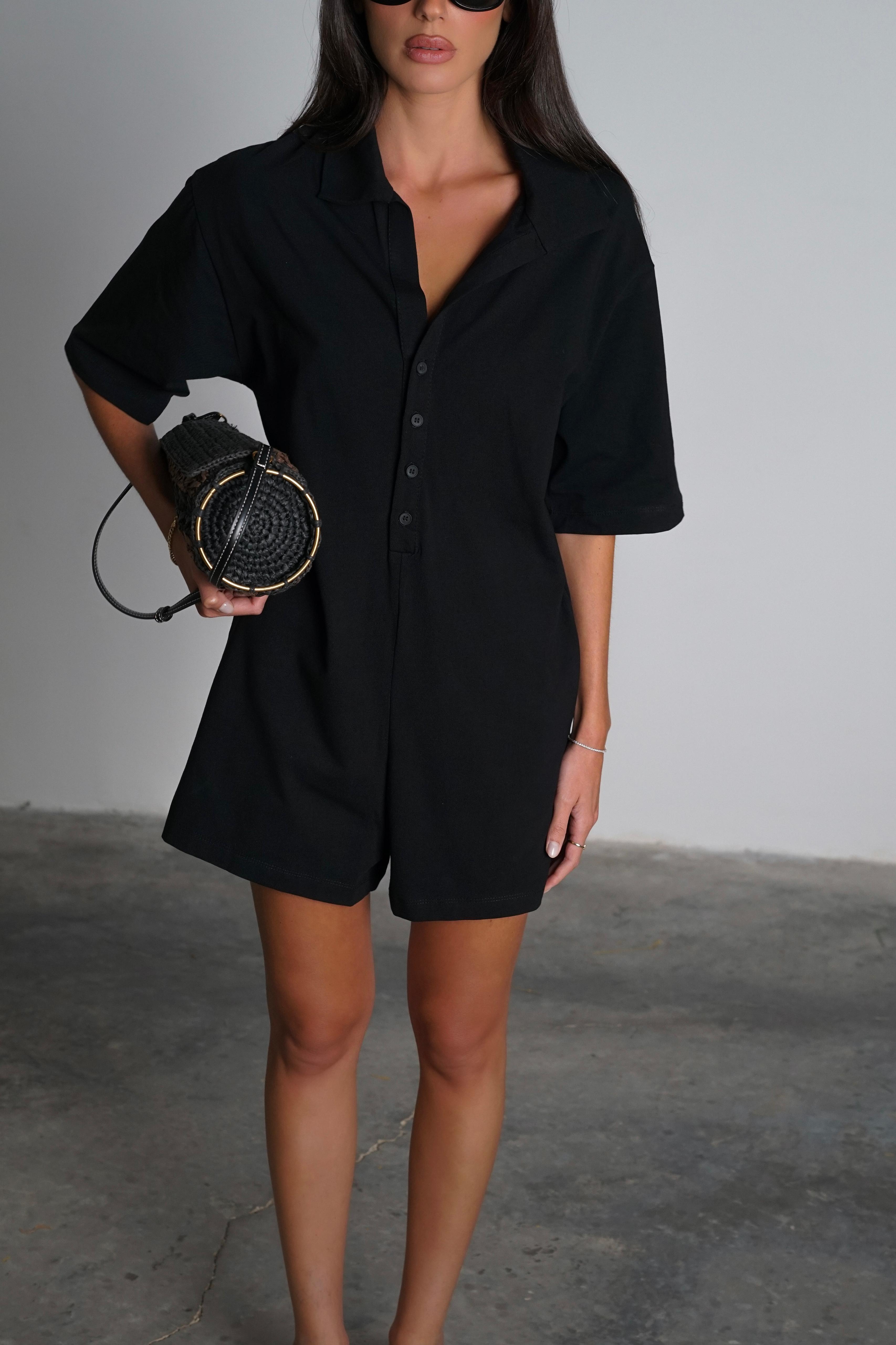 אוברול מוזס אוברול שחור GOVANA