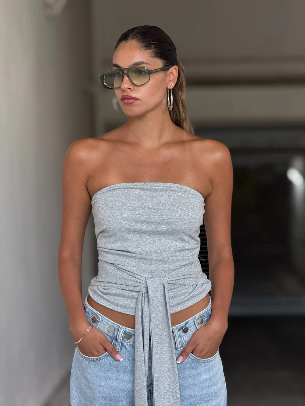 סטרפלס הלן סטרפלס אפור O.S טיאגו