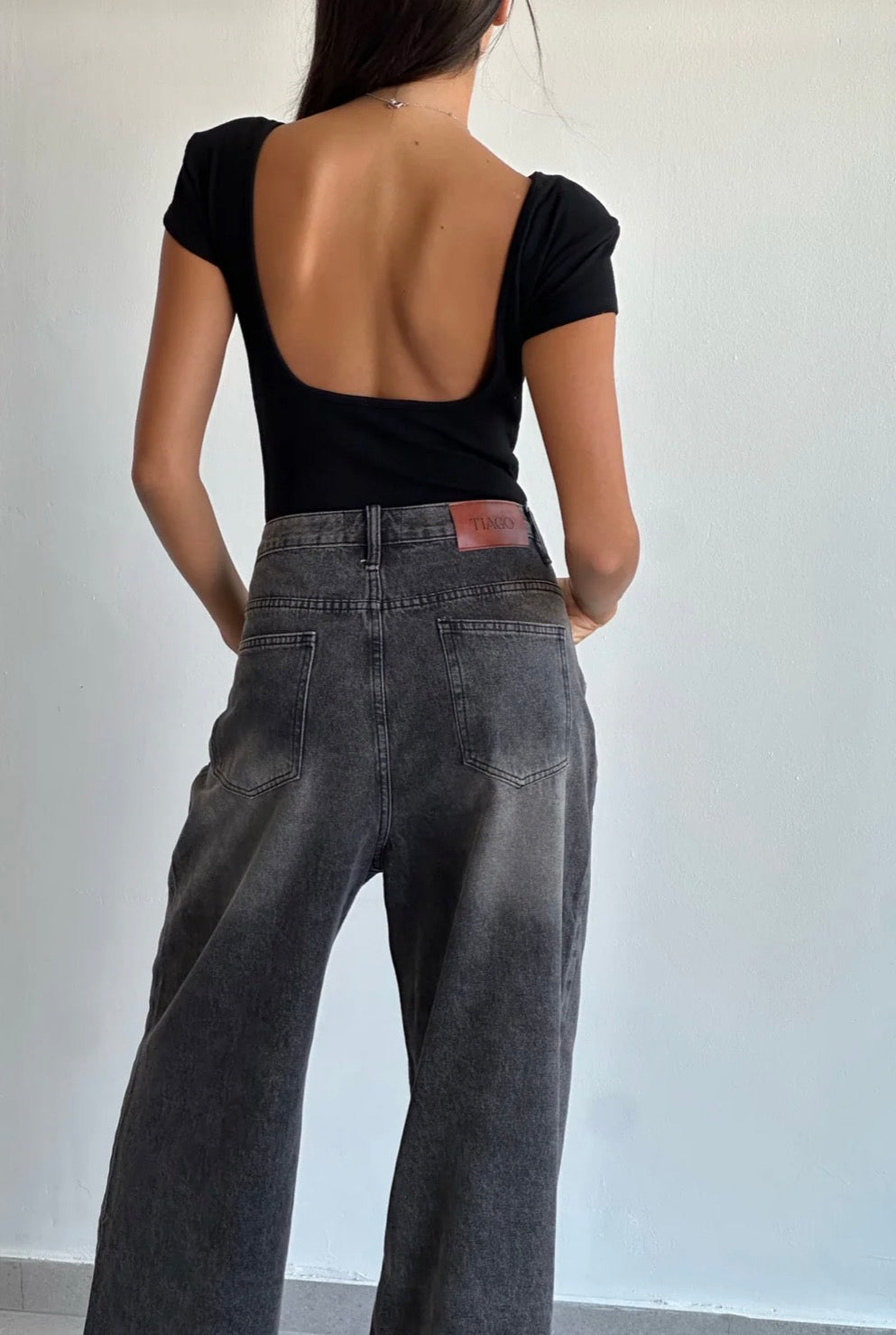 מכנס ג׳ינס לואי אפור כהה