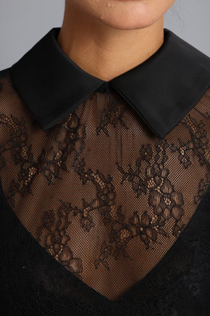 חולצת תחרה צווארון שרוול פעמון חולצה קסארה