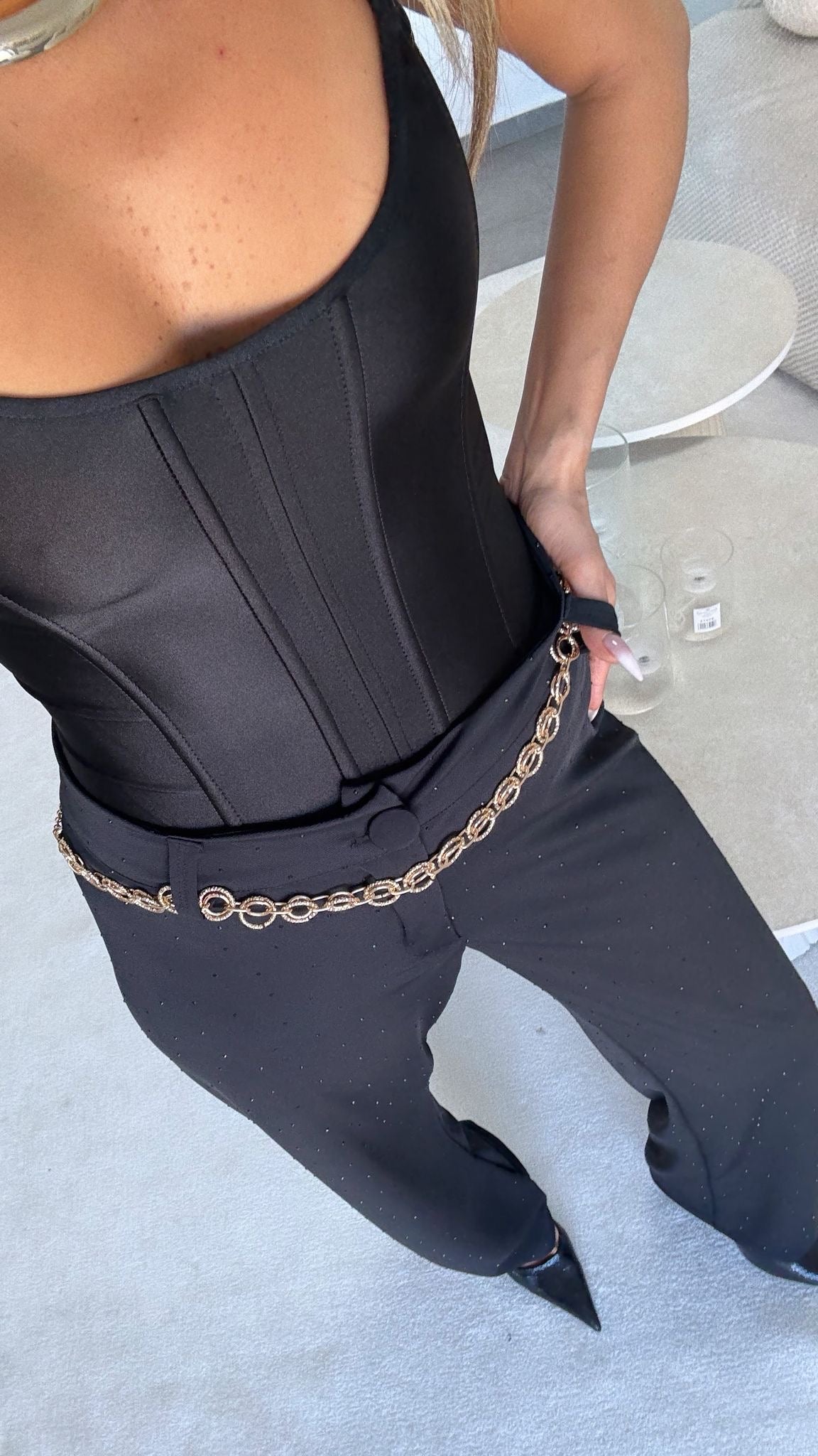 מכנס ספיר אבנים