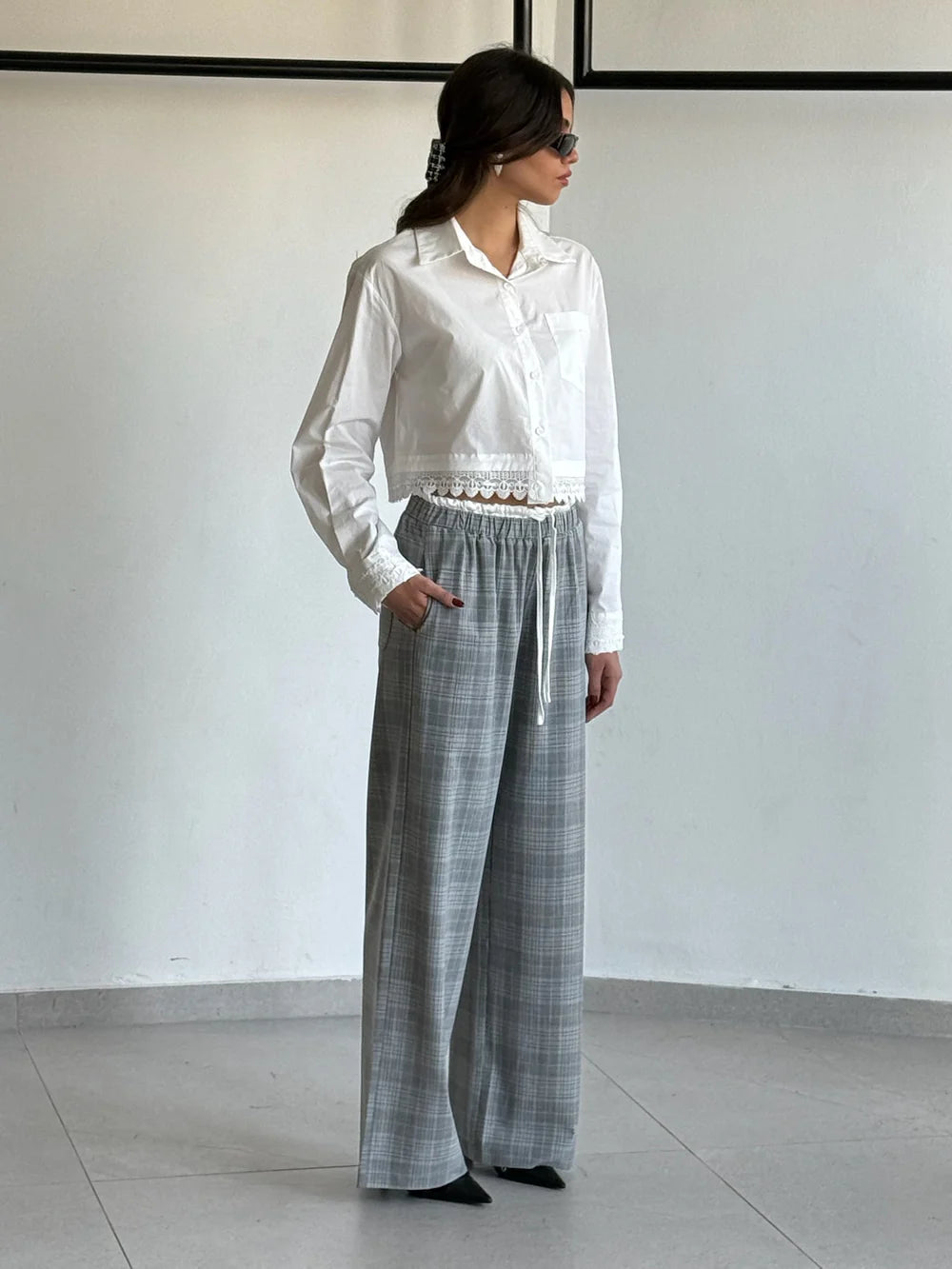 מכנס אימרי ג׳ינס אפור בהיר טיאגו