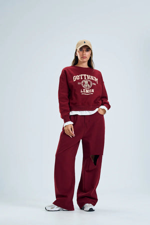 מכנס ג'ינס ליהי ג׳ינס one-size-36-40 בורדו טיאגו