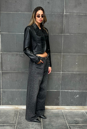 מכנס ג׳ינס רויאל אבנים ג׳ינס שחור O.S טיאגו