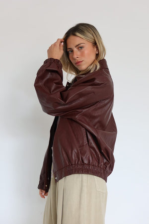 ג׳קט בומבר טייסים דמוי עור ג'קט קסארה