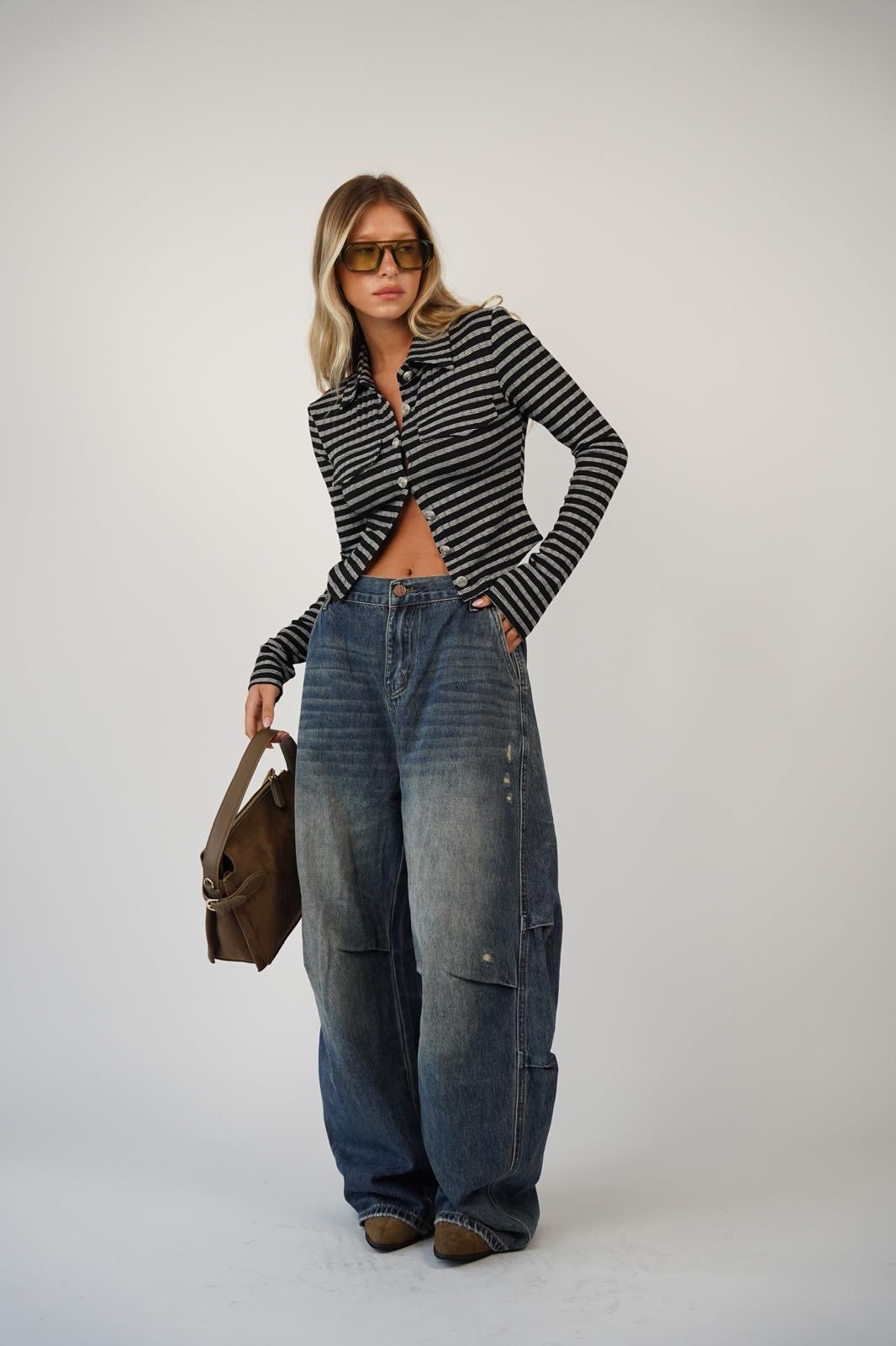 חולצת סריג רוזי חולצה RFA